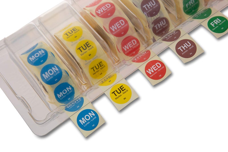 DayMark Safety Systems-I132153 Day of The Week 3/4" Circle Permanent Labels, MON-Sun, Label Dispenser Included (7,000 Labels) - Image 2